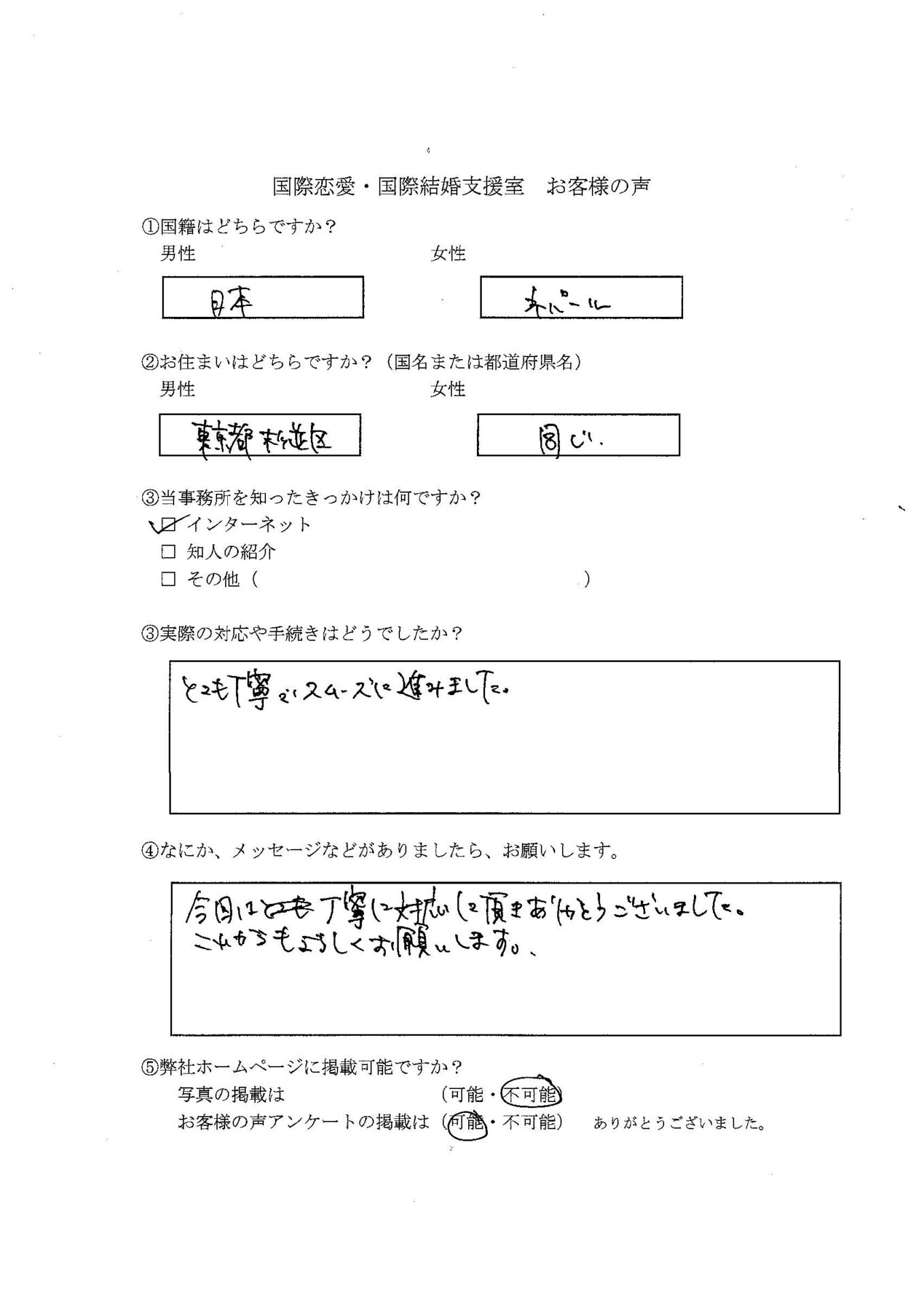 留学⇒日本人配偶者等　在留資格変更許可申請